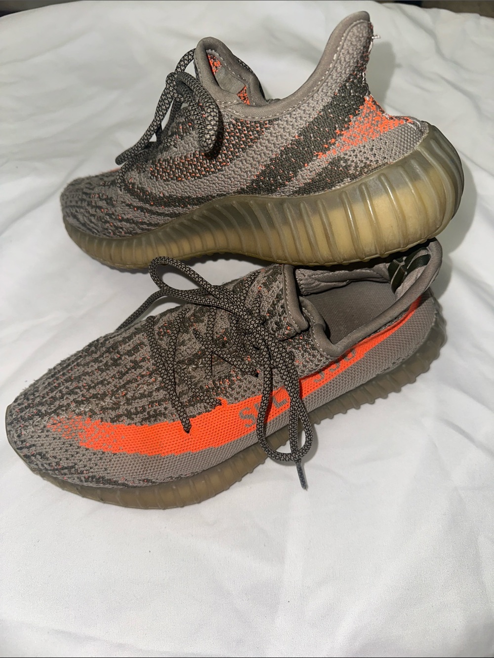 adidas Yeezy Boost 350 V2 Beluga Reflective Sneakers Size 7 Gray Orange RARE
